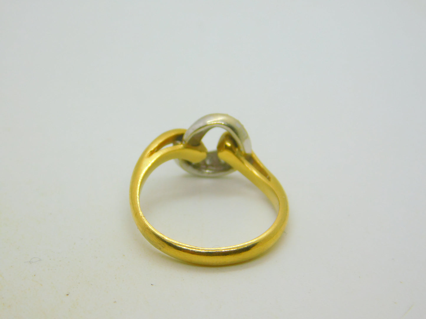 18ct Yellow Gold & Diamond Set Crossover Ring Vintage 1980 London