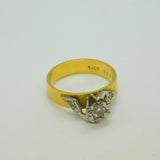 18ct Yellow Gold & 0.2ct Diamond Solitaire Dress Ring Antique c1920 Art Deco