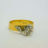 18ct Yellow Gold & 0.2ct Diamond Solitaire Dress Ring Antique c1920 Art Deco