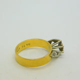 18ct Yellow Gold & 0.2ct Diamond Solitaire Dress Ring Antique c1920 Art Deco