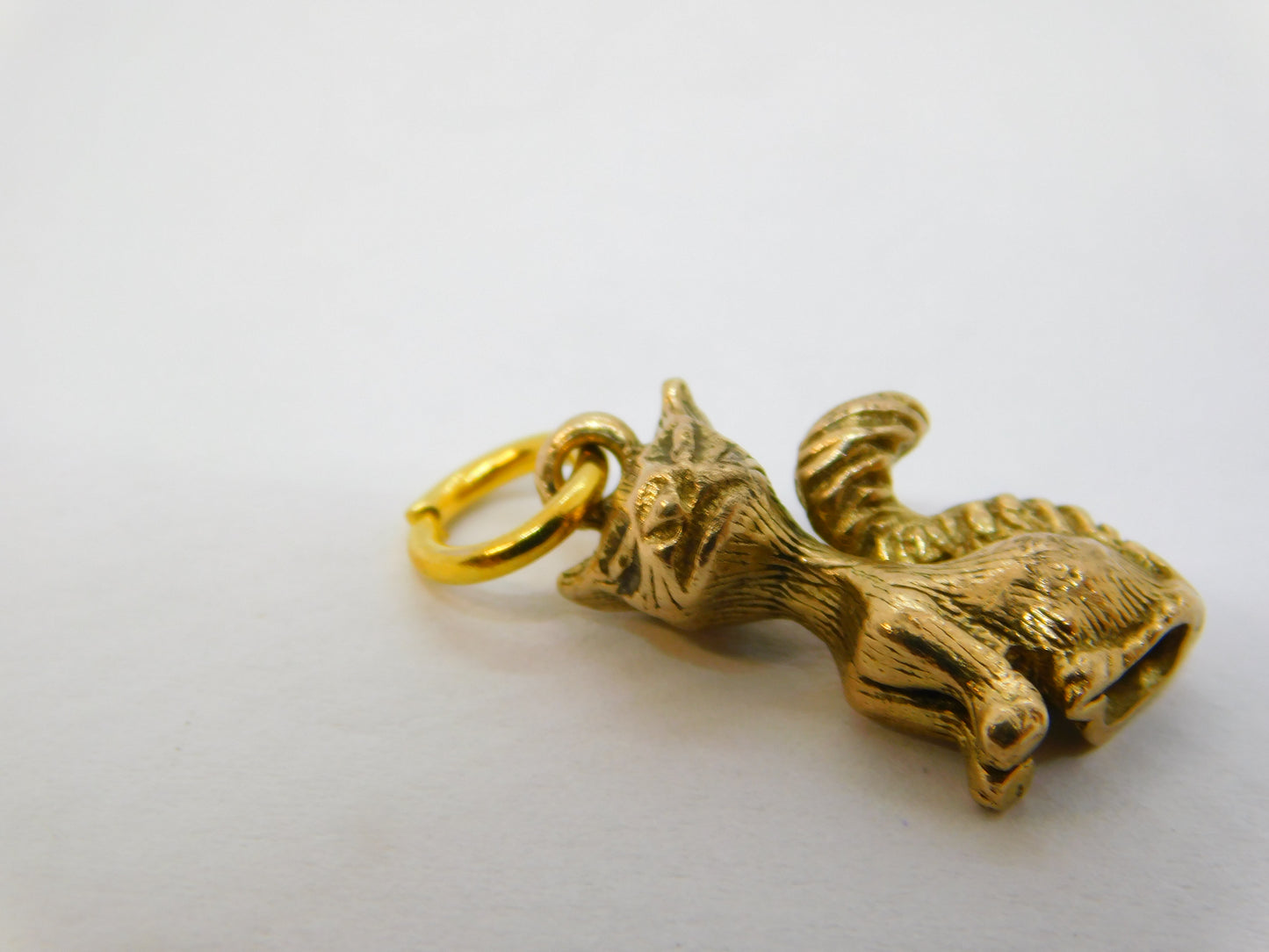 9ct Yellow Gold Cast Siamese Cat Charm Pendant Vintage 1975 London