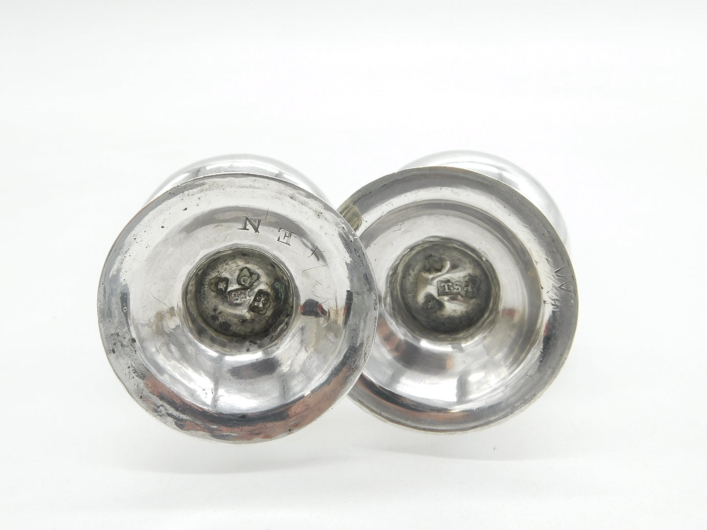 George III Pair of Sterling Silver Muffineer Sugar Casters Antique 1779 London