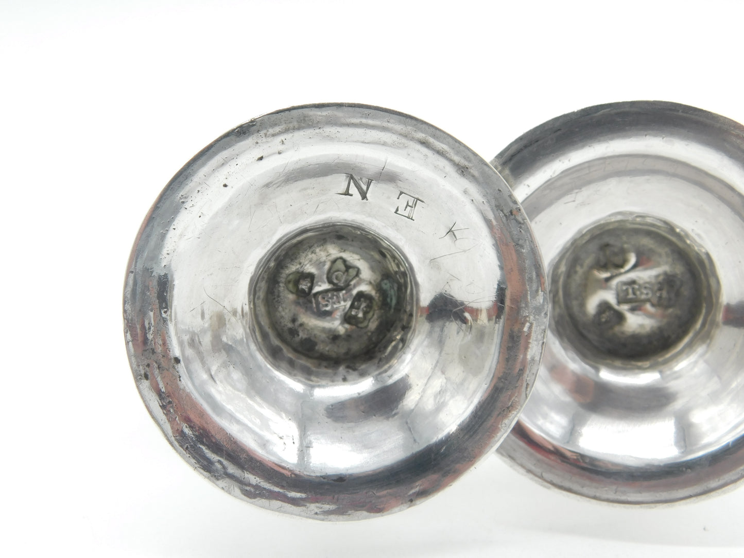 George III Pair of Sterling Silver Muffineer Sugar Casters Antique 1779 London