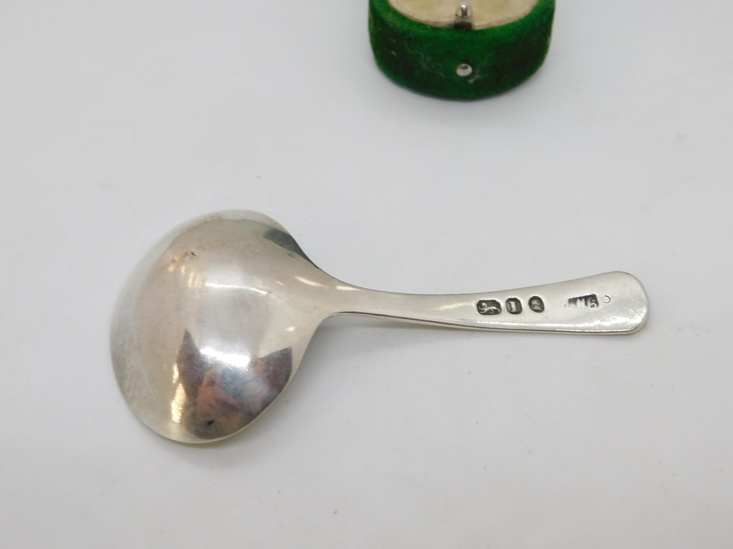 George III Sterling Silver Bright Cut Tea Caddy Spoon Antique 1804 London