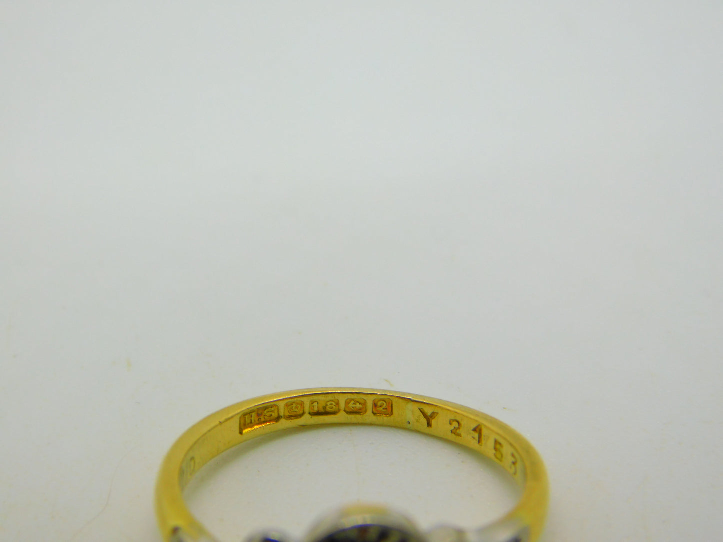 18ct Yellow Gold, Sapphire & Diamond Engagement Ring Vintage 1965 Birmingham