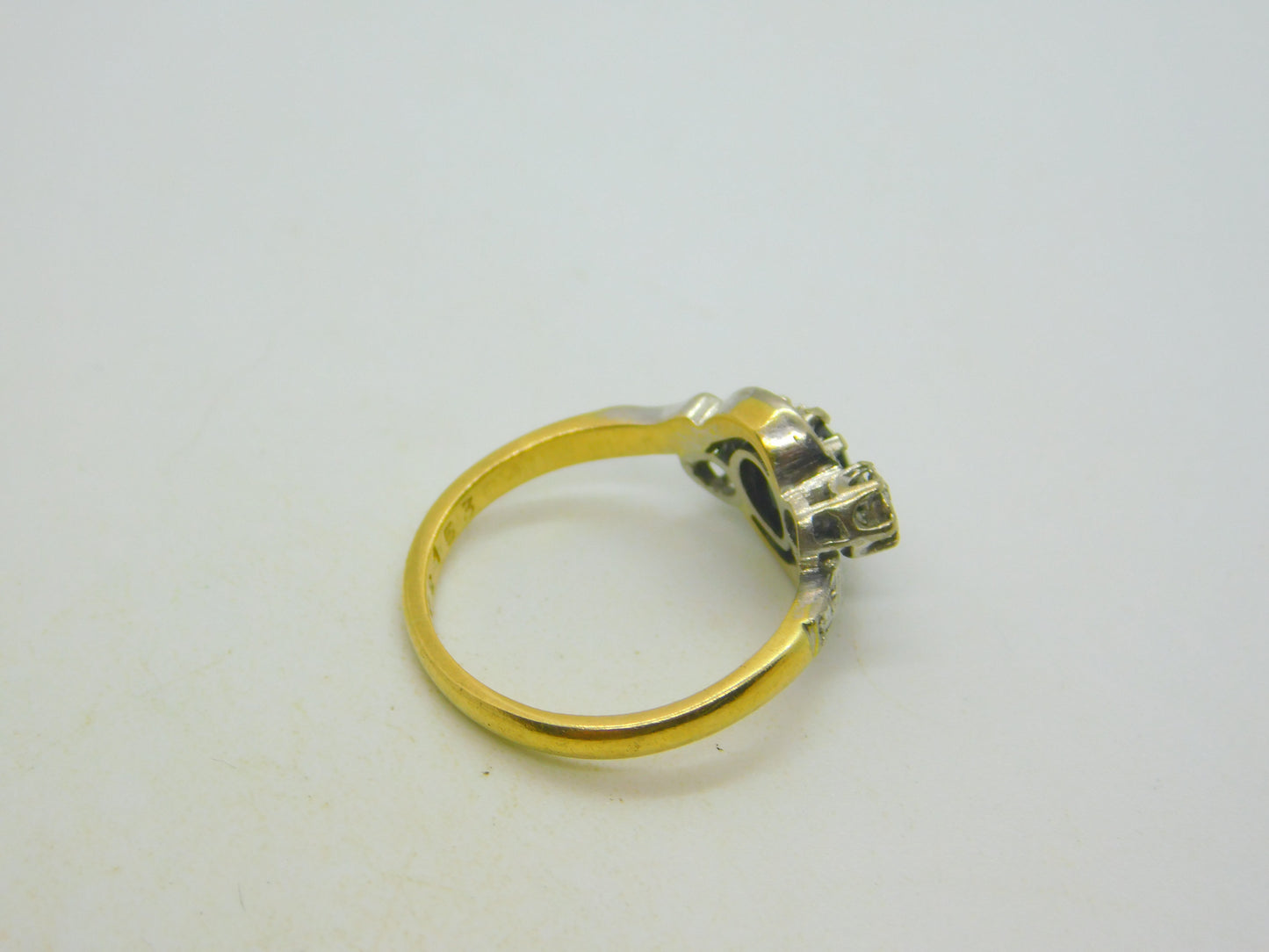 18ct Yellow Gold, Sapphire & Diamond Engagement Ring Vintage 1965 Birmingham