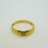 Victorian 18ct Yellow Gold & 0.1ct Diamond Gypsy Ring Antique 1900 London
