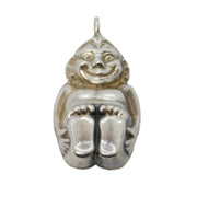 Sterling Silver Cornish Pixie Souvenir Fob Pendant Antique c1920 Art Deco