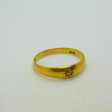 Victorian 18ct Yellow Gold & 0.1ct Diamond Gypsy Ring Antique 1900 London