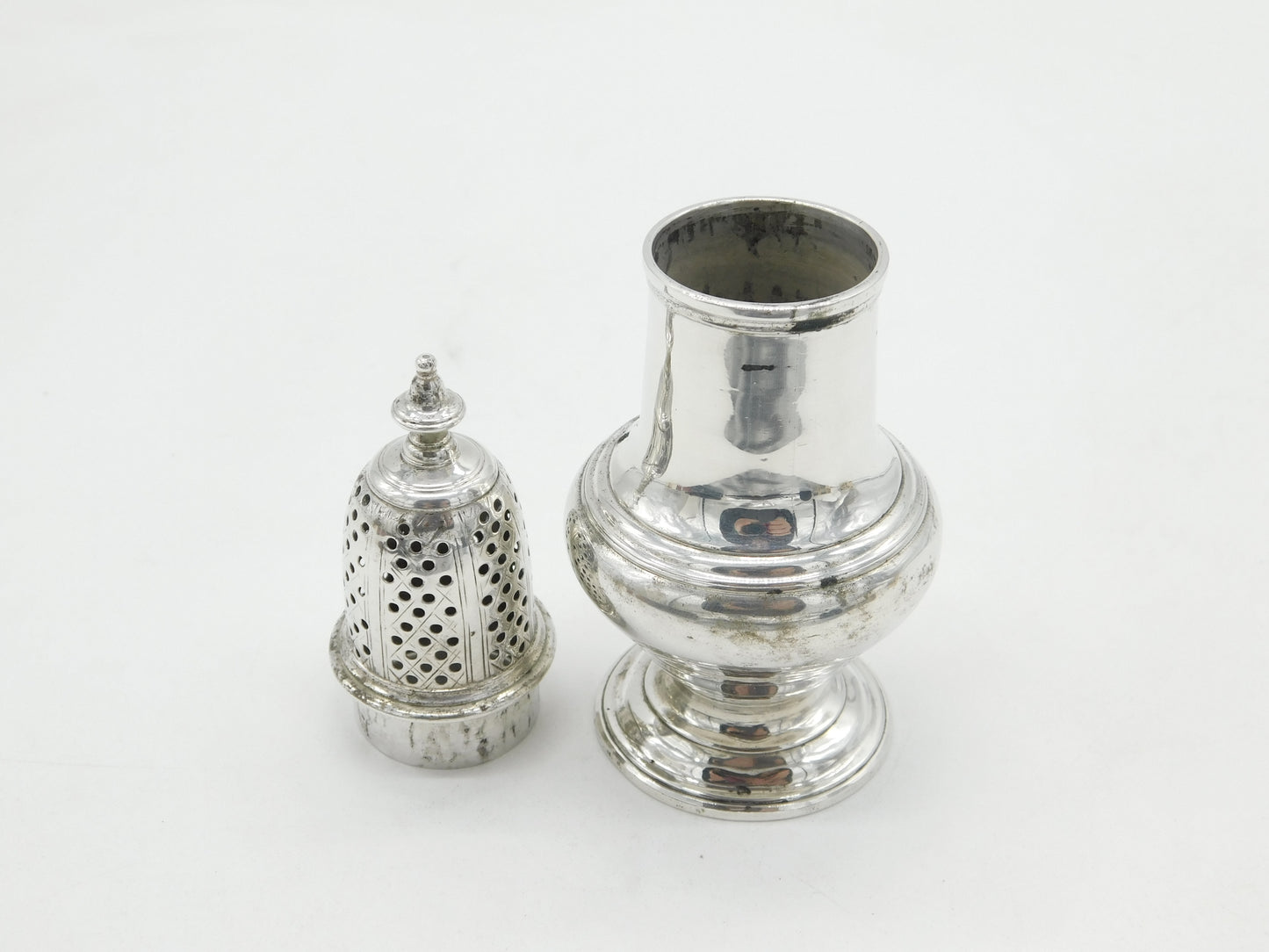 George II Sterling Silver Muffineer Sugar Caster Antique 1755 London J. Wilks