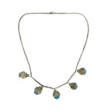 19th Century Austro-Hungarian Sterling Silver, Turquoise, Citrine Necklace c1890