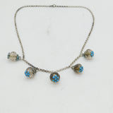 19th Century Austro-Hungarian Sterling Silver, Turquoise, Citrine Necklace c1890