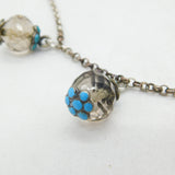 19th Century Austro-Hungarian Sterling Silver, Turquoise, Citrine Necklace c1890