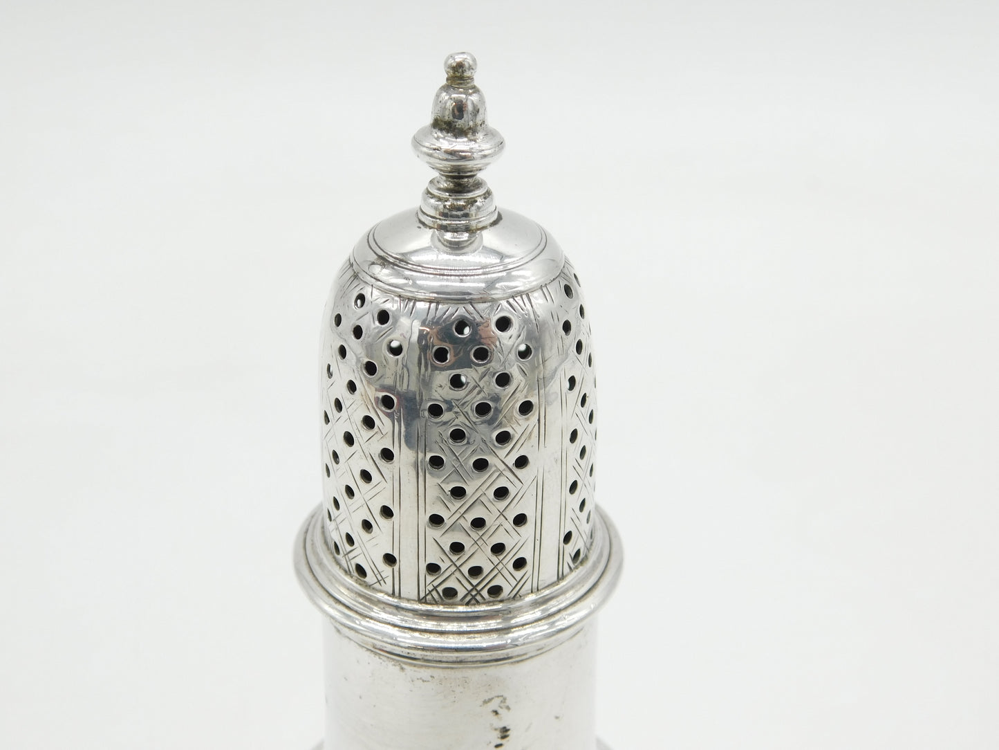 George II Sterling Silver Muffineer Sugar Caster Antique 1756 London S. Wood