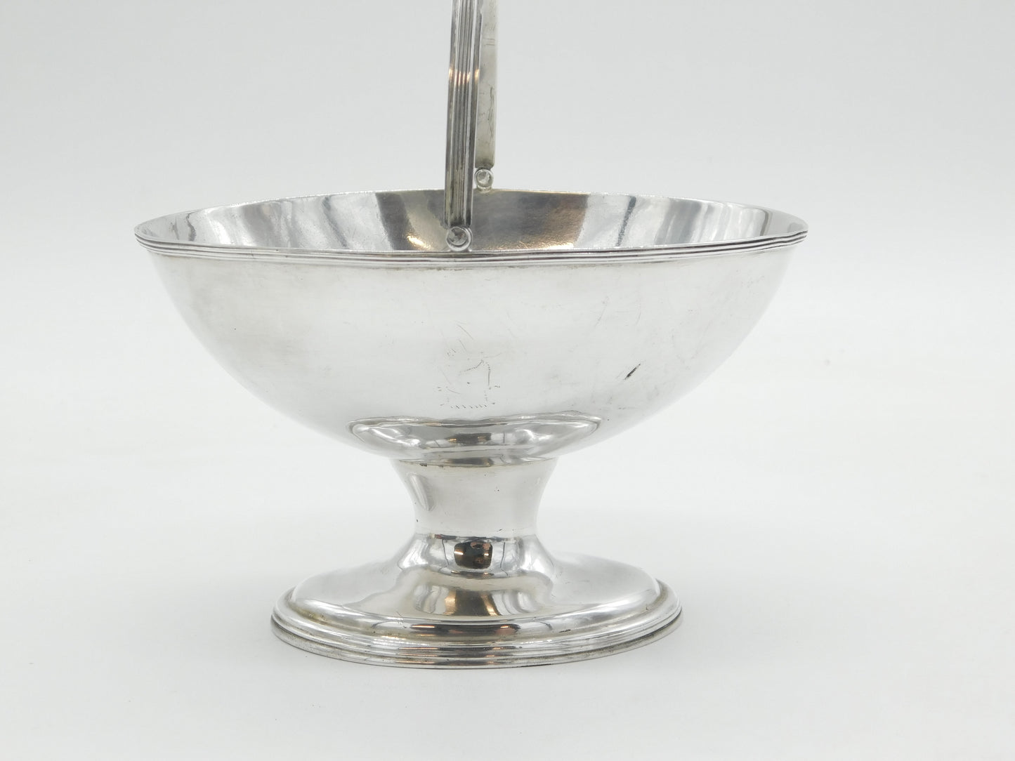 George III Sterling Silver Pedestal Swing Handle Sugar Basket Antique 1792 London