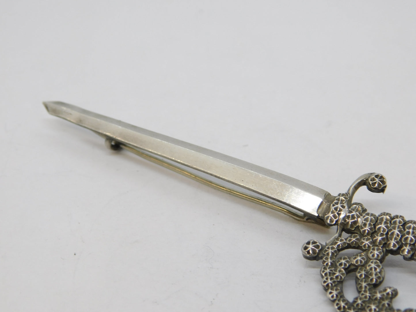 Charles Horner Victorian Sterling Silver Sword Brooch Pin Antique 1899 Chester