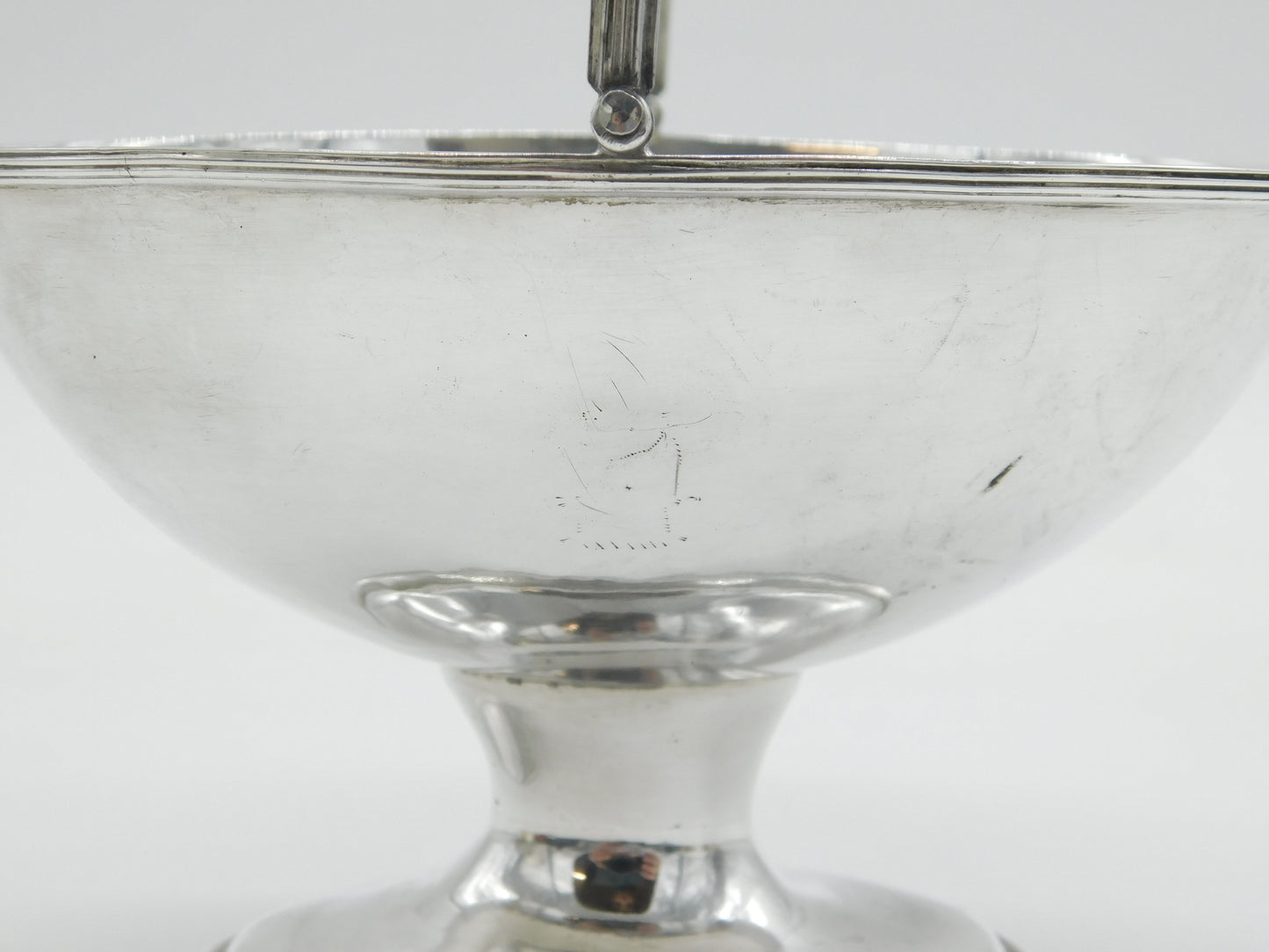 George III Sterling Silver Pedestal Swing Handle Sugar Basket Antique 1792 London