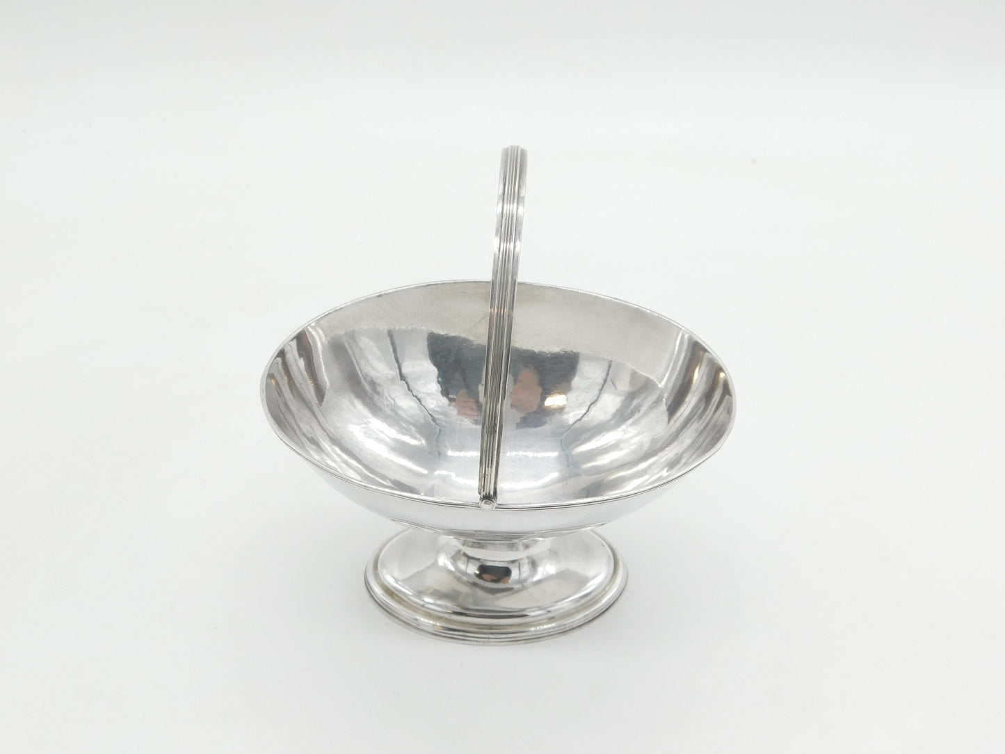 George III Sterling Silver Pedestal Swing Handle Sugar Basket Antique 1792 London