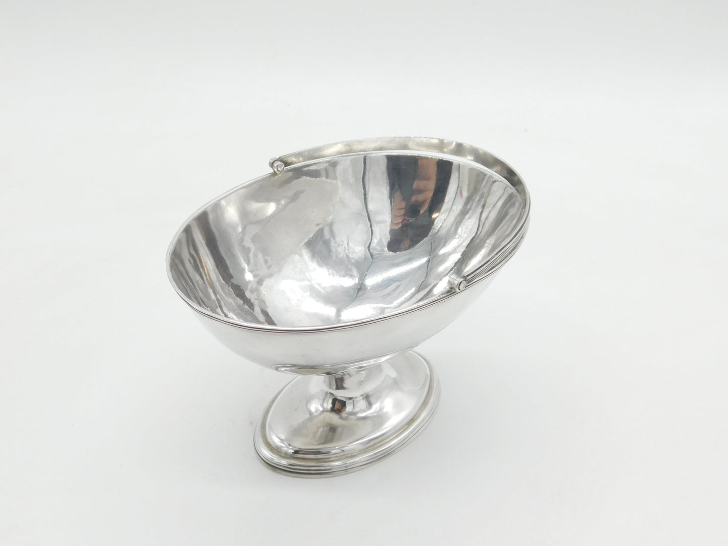 George III Sterling Silver Pedestal Swing Handle Sugar Basket Antique 1792 London