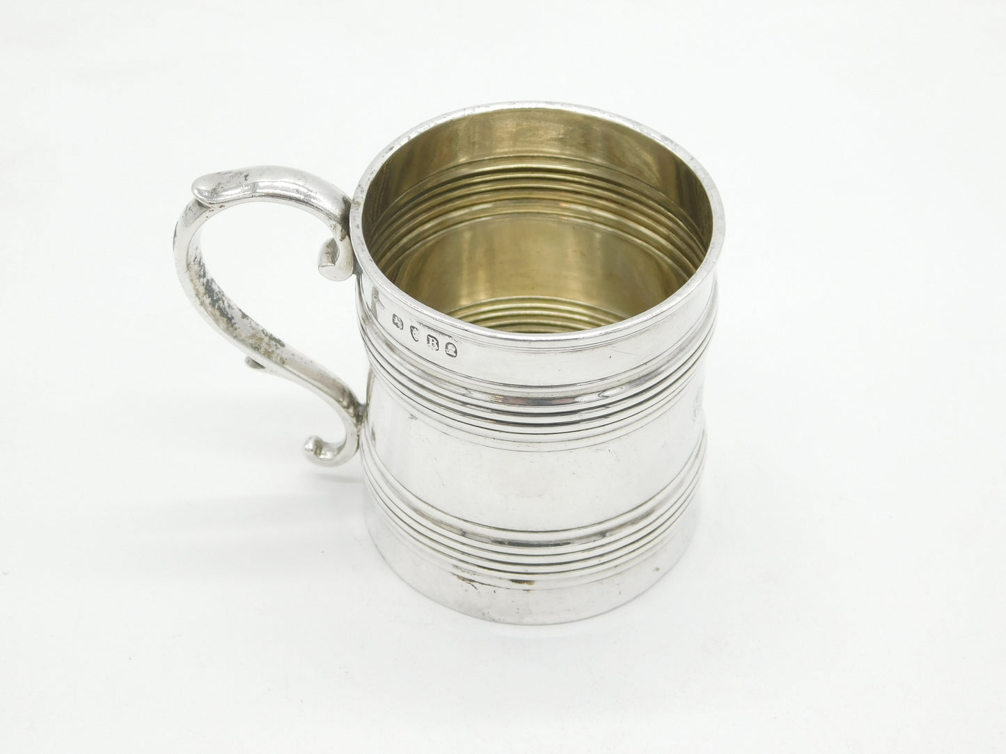 George III Sterling Silver Lined Pattern Christening Mug Antique 1812 London