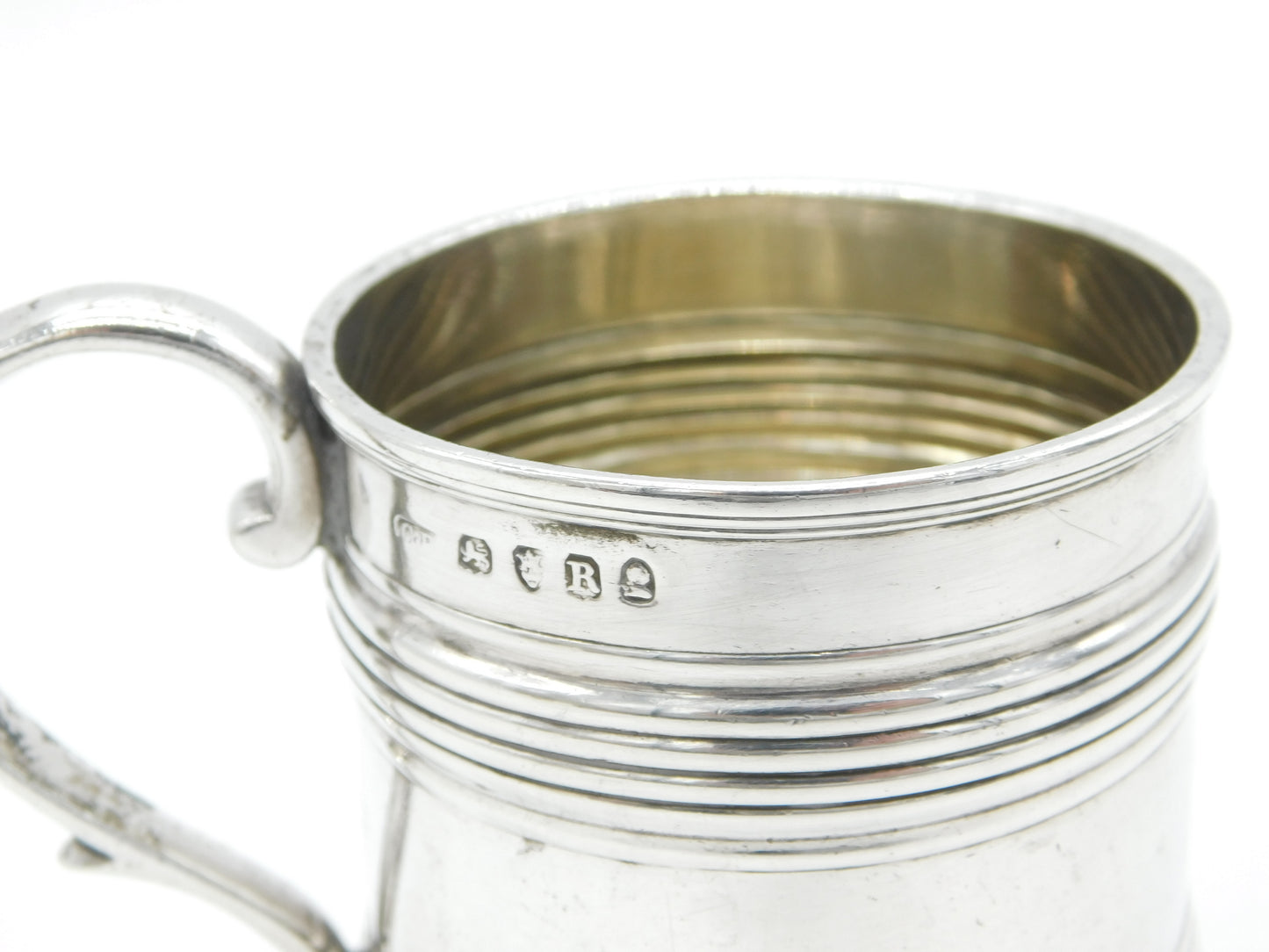 George III Sterling Silver Lined Pattern Christening Mug Antique 1812 London