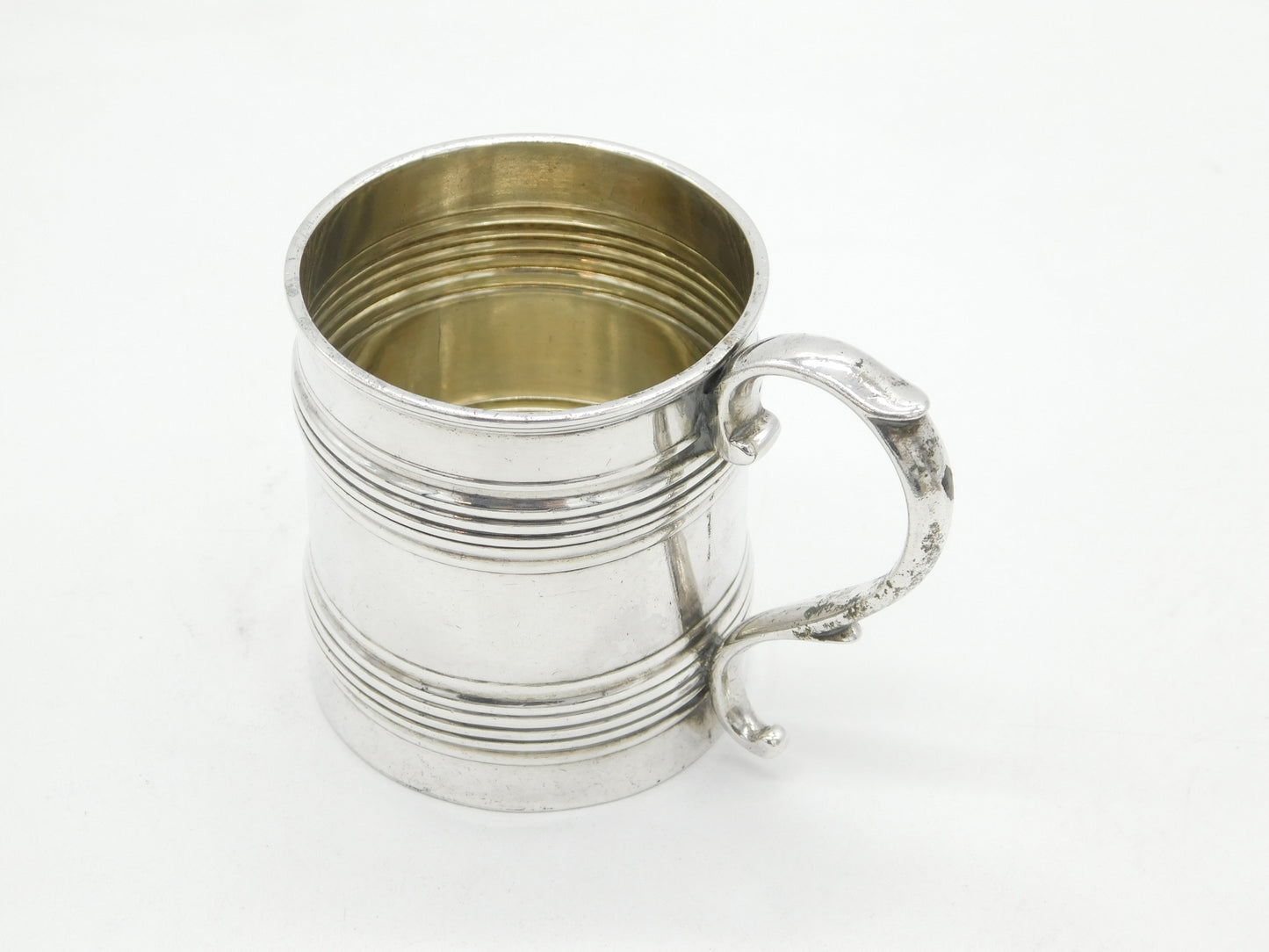 George III Sterling Silver Lined Pattern Christening Mug Antique 1812 London