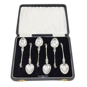 Victorian Boxed Set of Sterling Silver Apostle Teaspoons Antique 1900 Sheffield