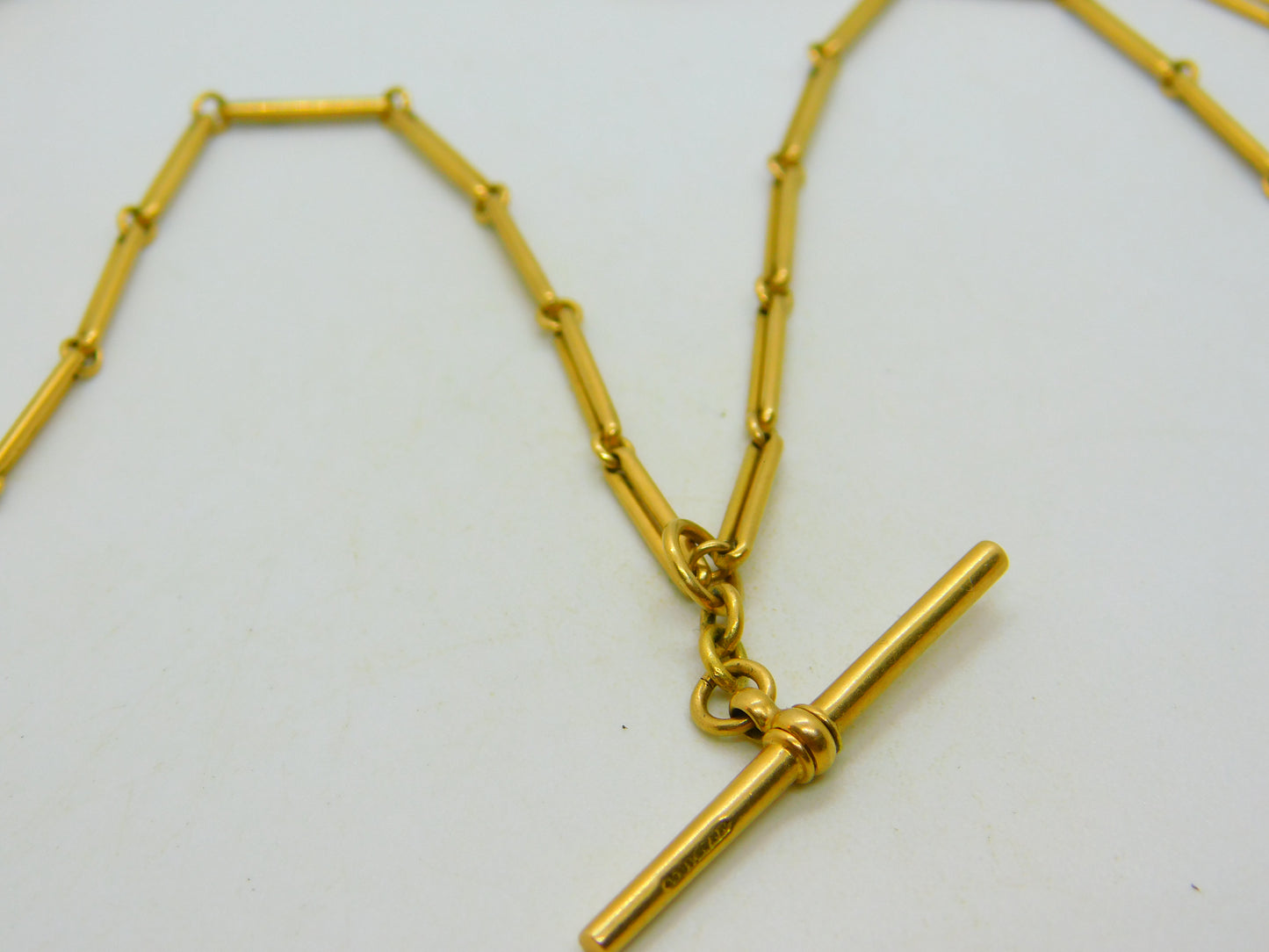 Victorian 18ct Yellow Gold Trombone Link Albertina Watch Chain Antique c1860