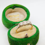 Victorian 18ct Yellow Gold & 0.2ct Diamond Star Set Dress Ring Antique c1890
