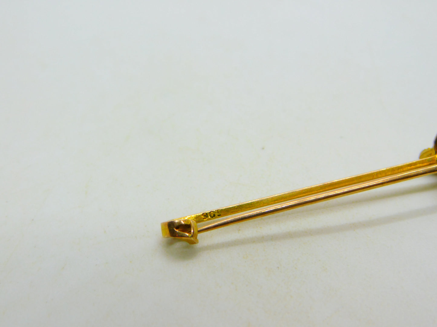 Edwardian 9ct Gold & Ruby Set Fox Mask Hunting Stock Pin Brooch Antique c1910