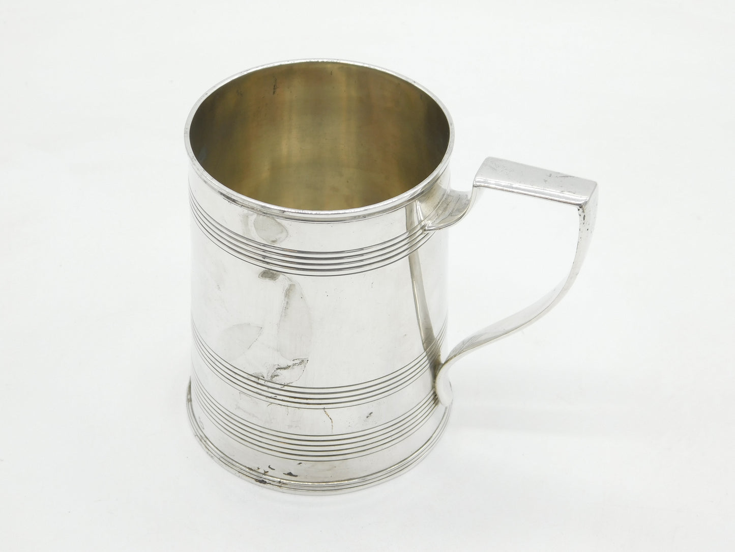 George III Sterling Silver Lined Half-Pint Tankard Antique 1800 London J. Emes