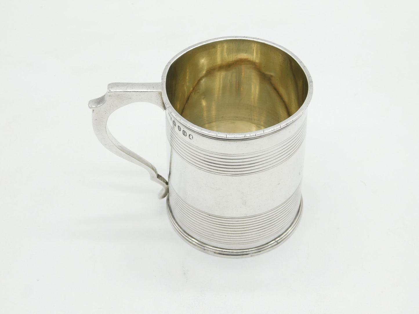 George III Sterling Silver Lined Pattern Christening Mug Antique 1818 London