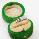 Victorian 18ct Yellow Gold Scrolled Pattern 0.1ct Solitaire Ring Antique c1890