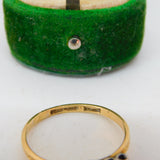 Victorian 18ct Yellow Gold Scrolled Pattern 0.1ct Solitaire Ring Antique c1890