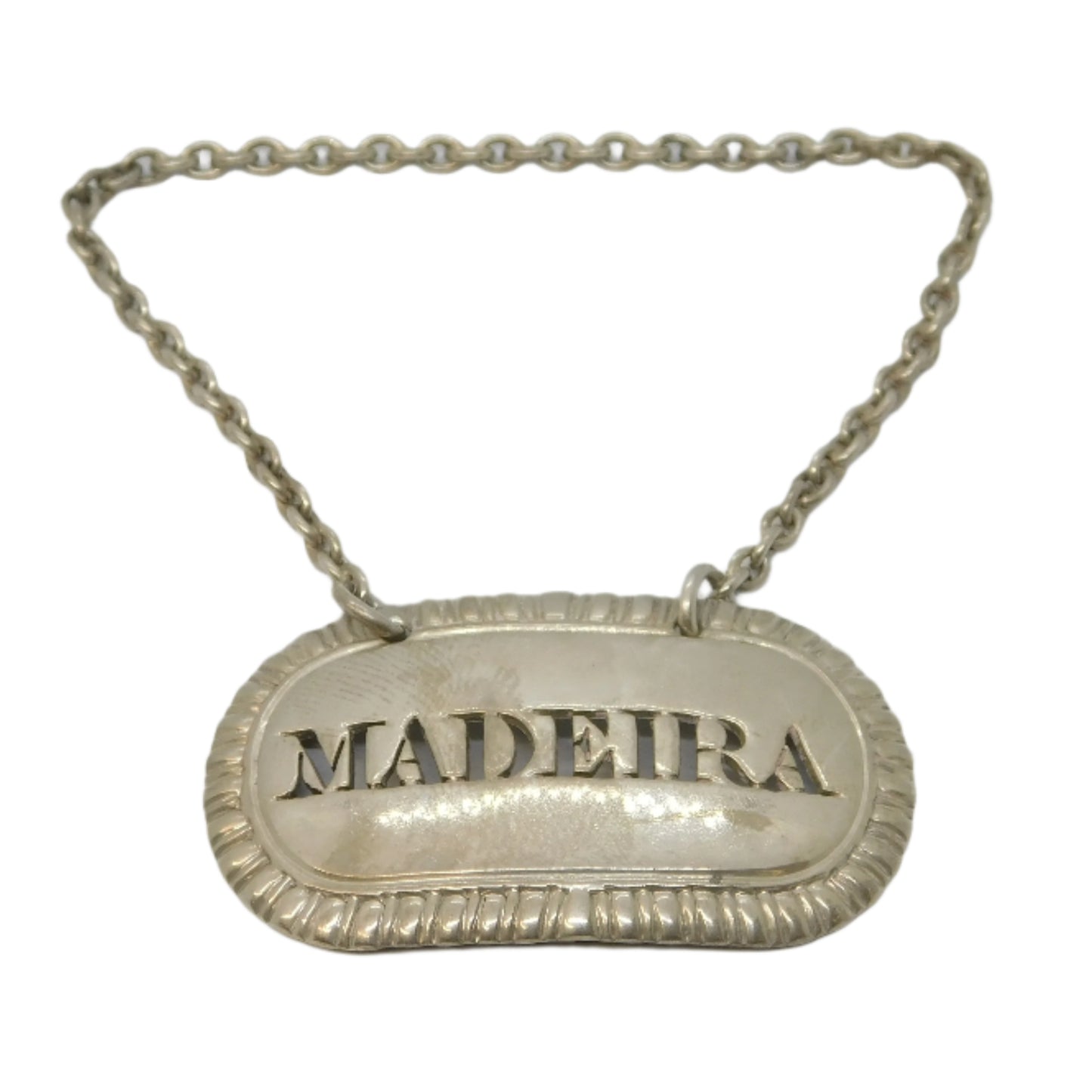 George III Sterling Silver Pierced Madeira Decanter Label 1810 London