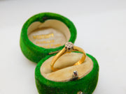 Victorian 18ct Yellow Gold Diamond Set Solitaire Ring Antique c1880