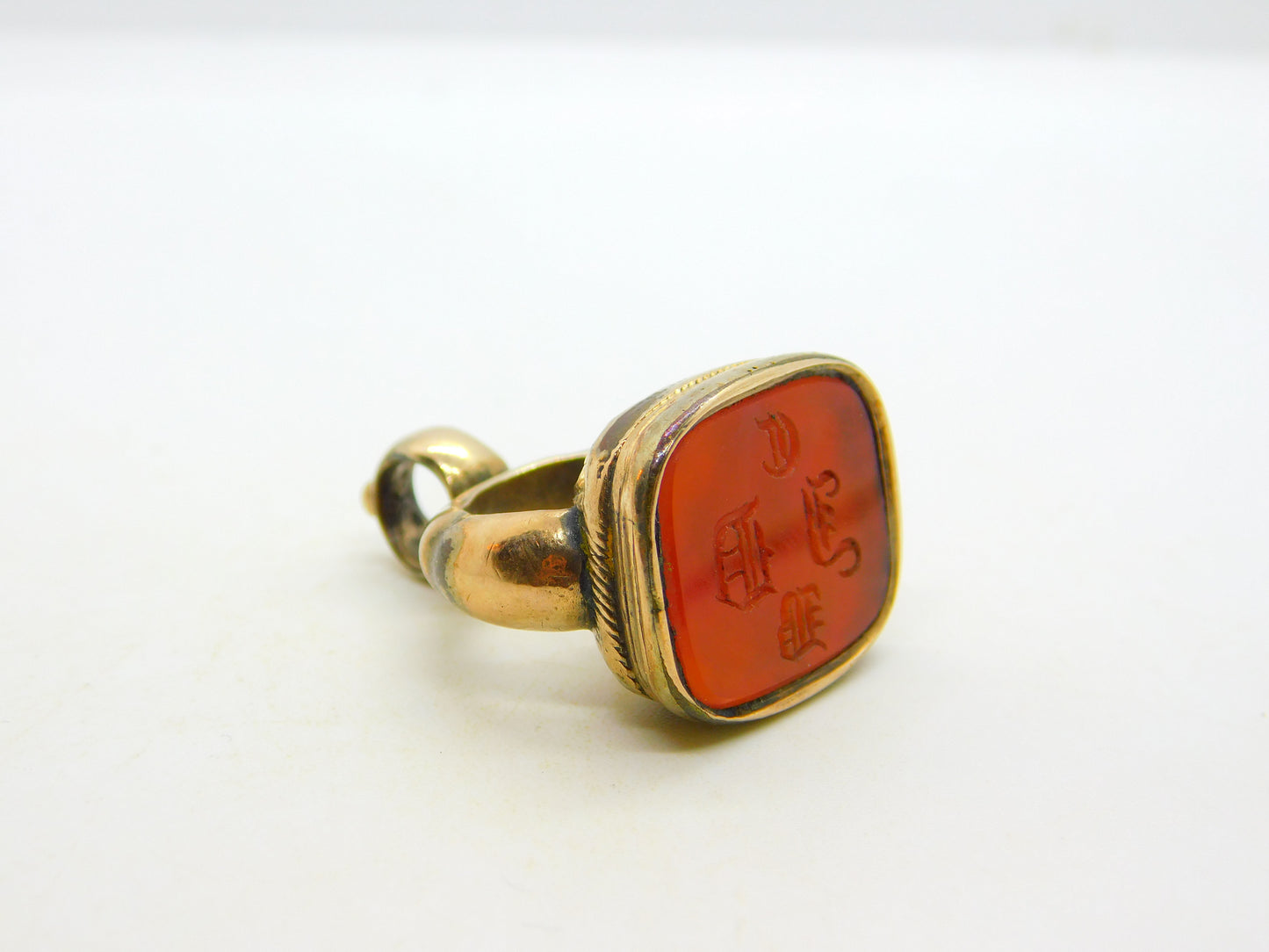 George III Gold Cased Carnelian Quadruple Initial Fob Seal Antique c1820