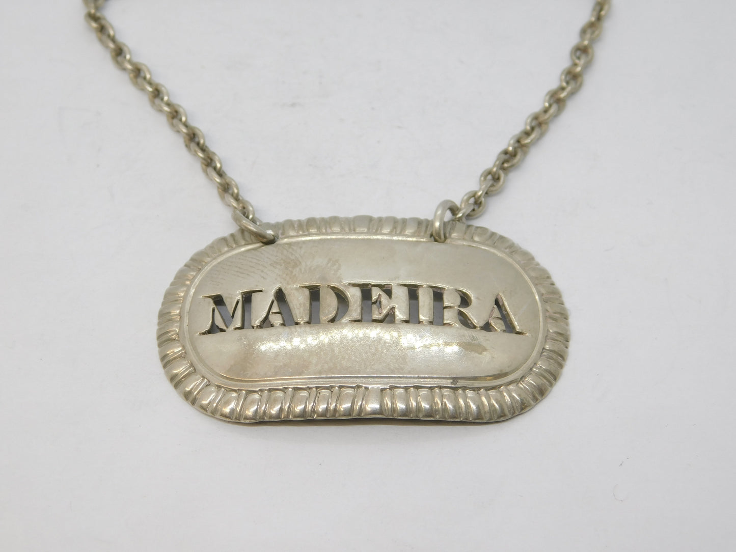 George III Sterling Silver Pierced Madeira Decanter Label 1810 London