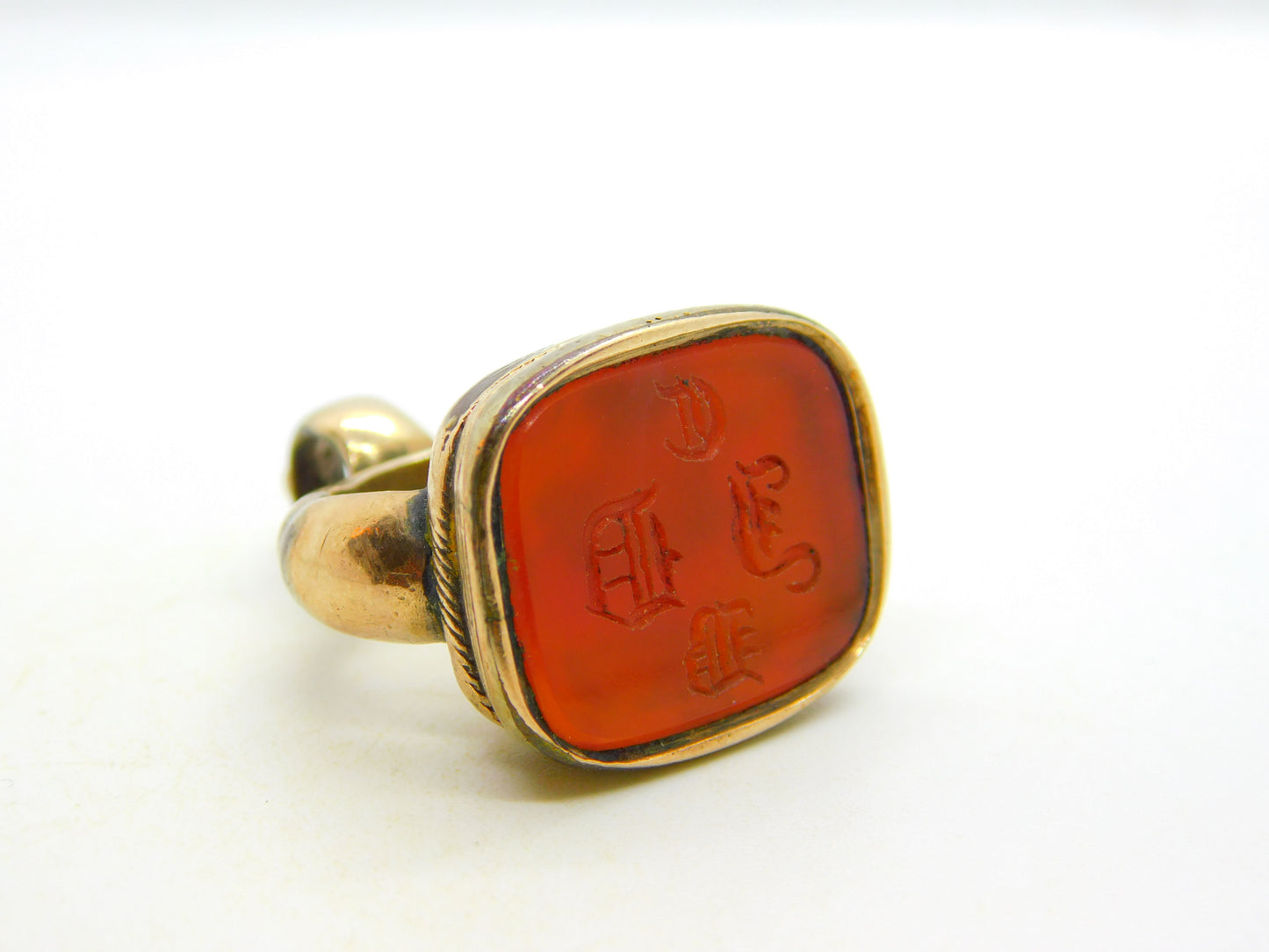 George III Gold Cased Carnelian Quadruple Initial Fob Seal Antique c1820