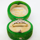 Victorian 18ct Yellow Gold & 0.4ct Three-Stone Dress Ring Antique c1890