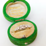 Victorian 18ct Yellow Gold & 0.4ct Three-Stone Dress Ring Antique c1890