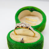 Victorian 18ct Yellow Gold & 0.4ct Three-Stone Dress Ring Antique c1890