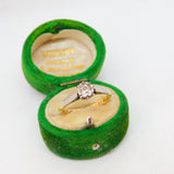 Victorian 18ct Yellow Gold & 0.3ct Diamond Solitaire Ring Antique c1890