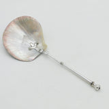 Victorian Danish Sterling Silver Mounted Shell Form Sauce Spoon c1890 Antique