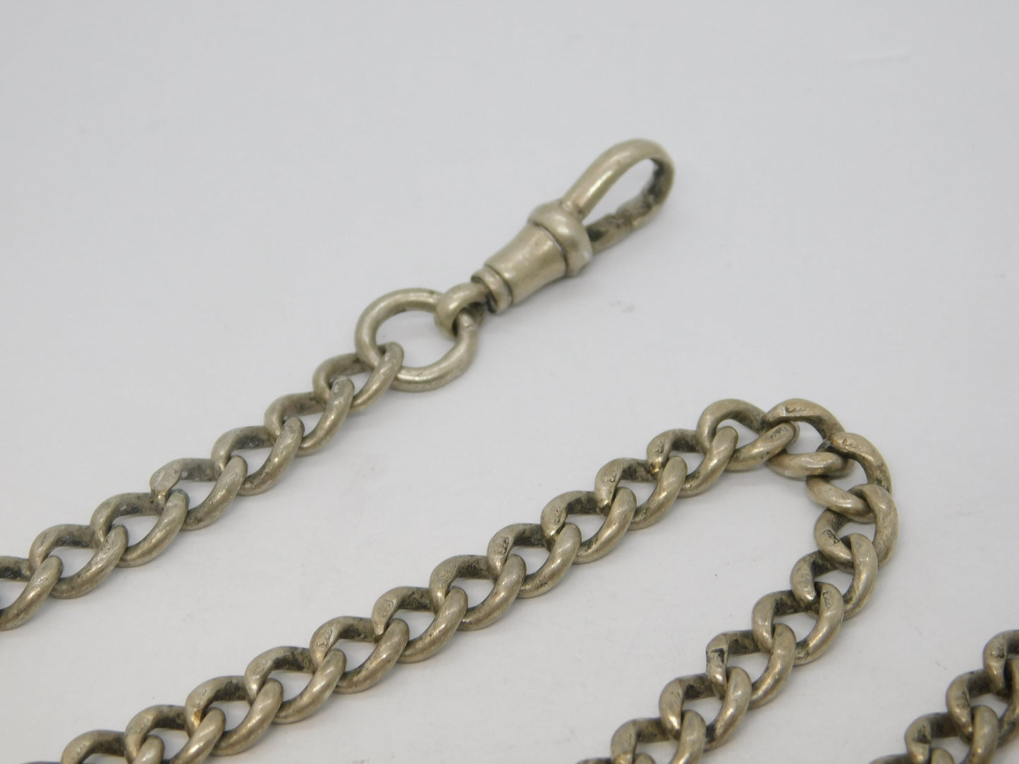 Victorian Sterling Silver Single Albert Watch Chain Antique 1898 London