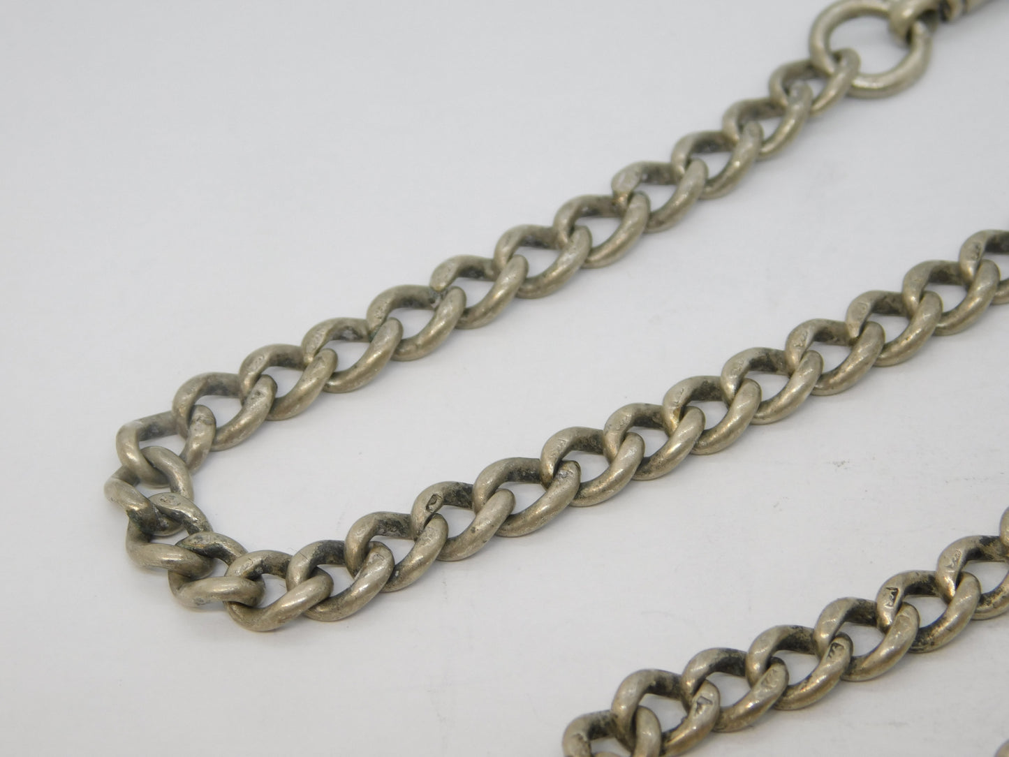 Victorian Sterling Silver Single Albert Watch Chain Antique 1898 London