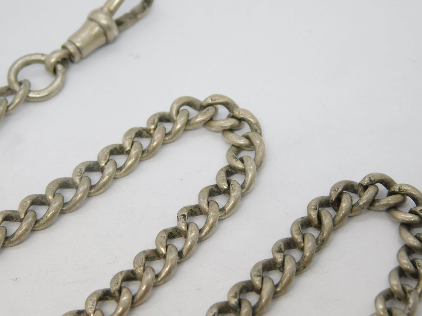 Victorian Sterling Silver Single Albert Watch Chain Antique 1898 London