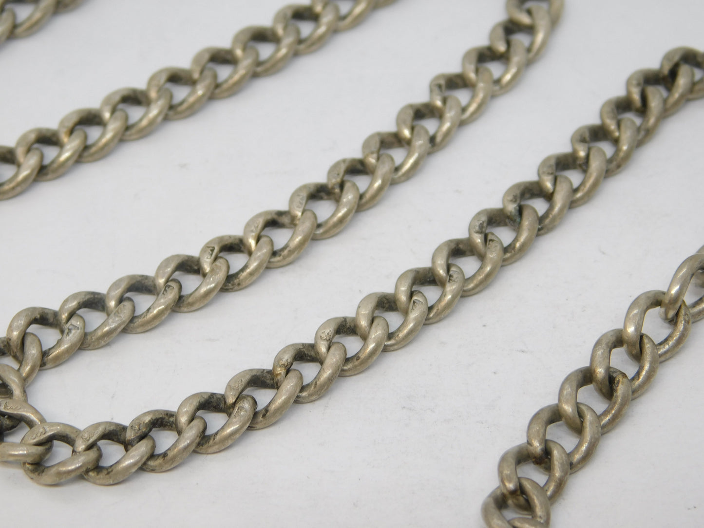 Victorian Sterling Silver Single Albert Watch Chain Antique 1898 London
