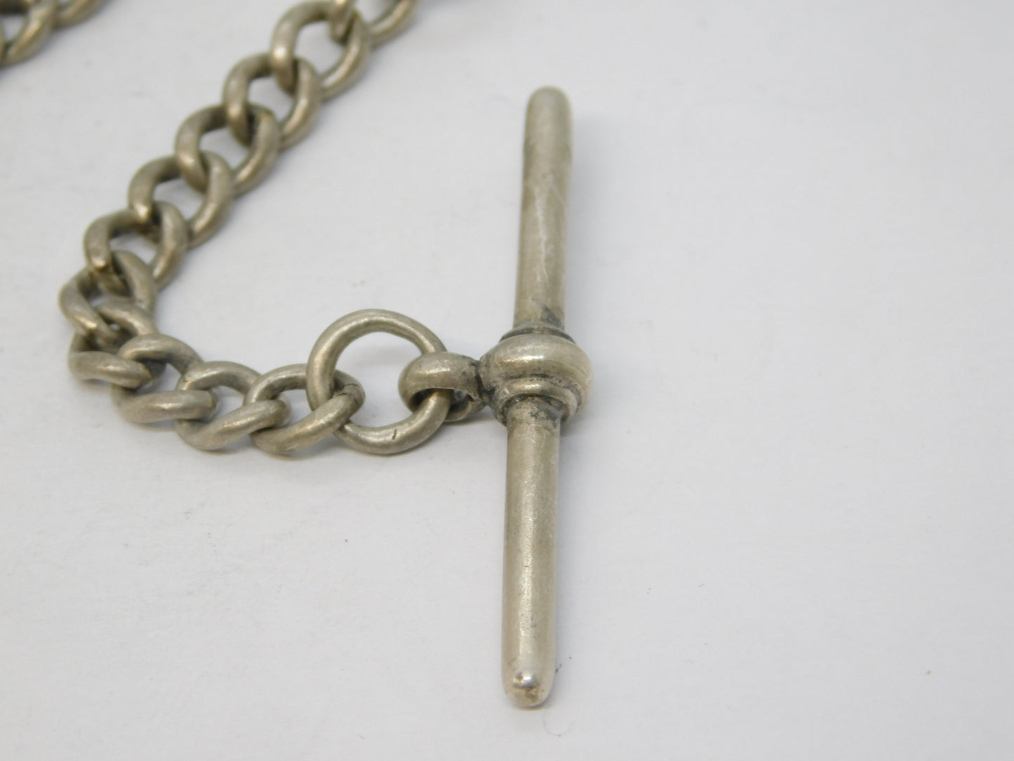 Victorian Sterling Silver Single Albert Watch Chain Antique 1898 London