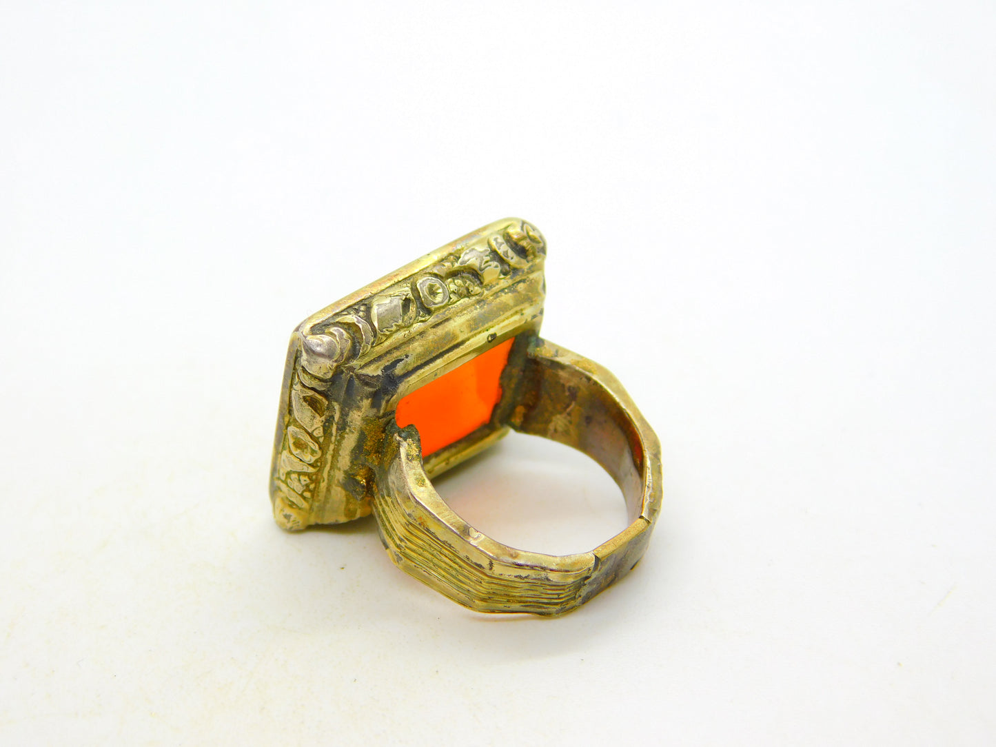 George III 9ct Gold, Carnelian Agate 'VL' Initial Seal Signet Ring Antique c1790
